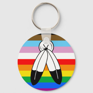 Two-Spirit LGBTQ+ Progress Pride Flag Sleutelhanger