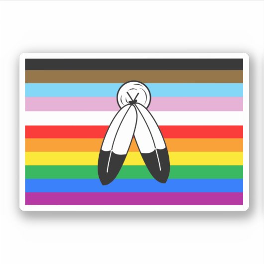 Two-Spirit LGBTQ+ Progress Pride Flag Sticker (Voorkant)