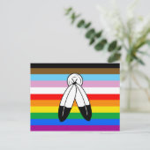 Two-Spirit LGBTQ+ Progress Pride-vlag Briefkaart (Staand voorkant)