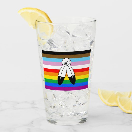 Two-Spirit LGBTQ+ Progress Pride-vlag Glas (Voorkant ijs)