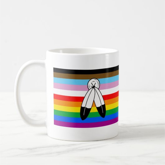 Two-Spirit LGBTQ+ Progress Pride-vlag Koffiemok (Links)