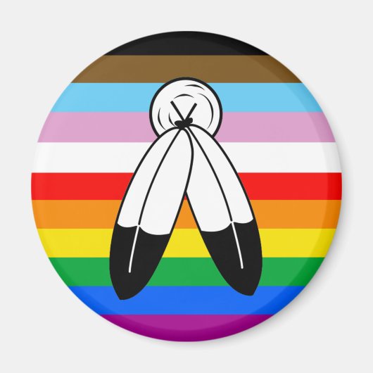 Two-Spirit LGBTQ+ Progress Pride-vlag Magneet (Voorkant)