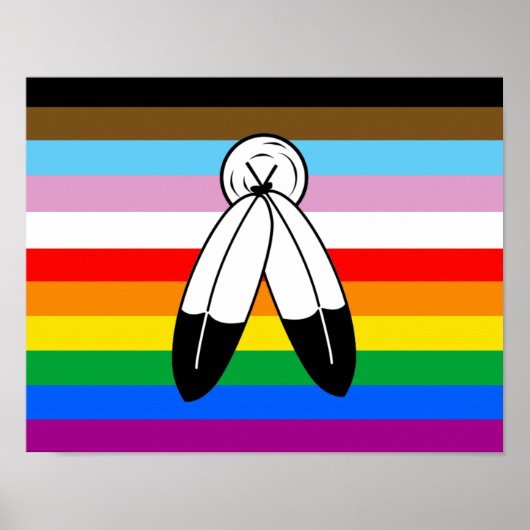 Two-Spirit LGBTQ+ Progress Pride-vlag Poster (Voorkant)