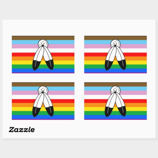 Two-Spirit LGBTQ+ Progress Pride-vlag Rechthoekige Sticker (Vel)