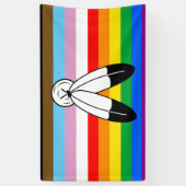 Two-Spirit LGBTQ+ Progress Pride-vlag Spandoek (Verticaal)