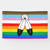 Two-Spirit LGBTQ+ Progress Pride-vlag Spandoek (Horizontaal)