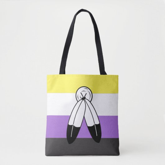 Two-Spirit Nonbinaire Pride-vlag Tote Bag (Voorkant)