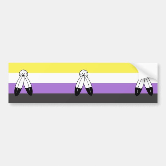 Two-Spirit Nonbinary Pride Vlag Bumpersticker (Voorkant)