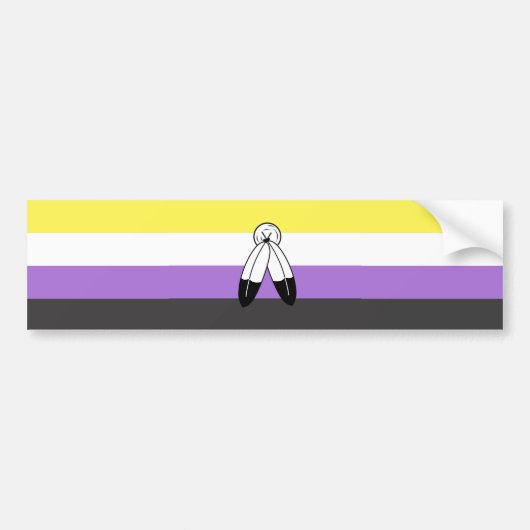 Two-Spirit Nonbinary Pride Vlag Bumpersticker (Voorkant)