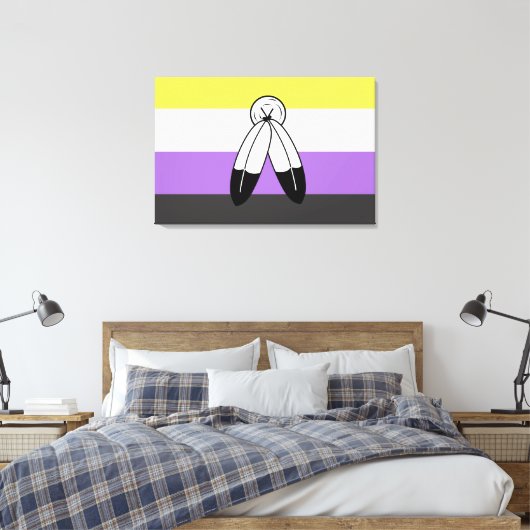 Two-Spirit Nonbinary Pride Vlag Canvas Afdruk (Insitu (Slaapkamer))