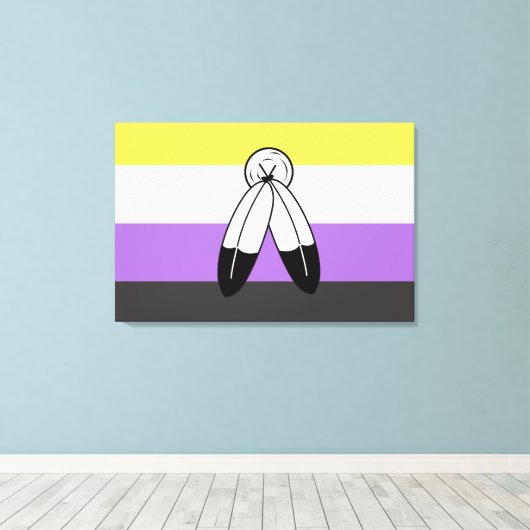 Two-Spirit Nonbinary Pride Vlag Canvas Afdruk (Insitu (Houten vloer))