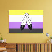 Two-Spirit Nonbinary Pride Vlag Canvas Afdruk (Insitu (Woonkamer))