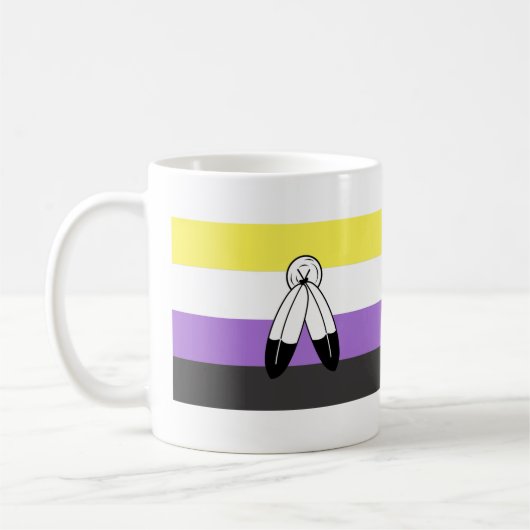 Two-Spirit Nonbinary Pride Vlag Koffiemok (Links)
