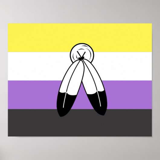 Two-Spirit Nonbinary Pride Vlag Poster (Voorkant)