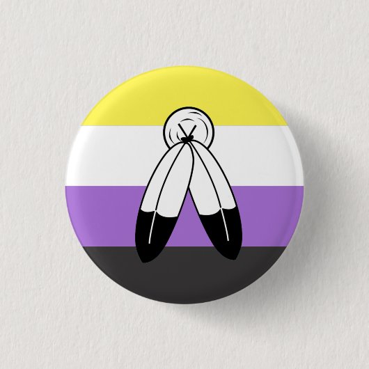 Two-Spirit Nonbinary Pride Vlag Ronde Button 3,2 Cm (Voorkant)