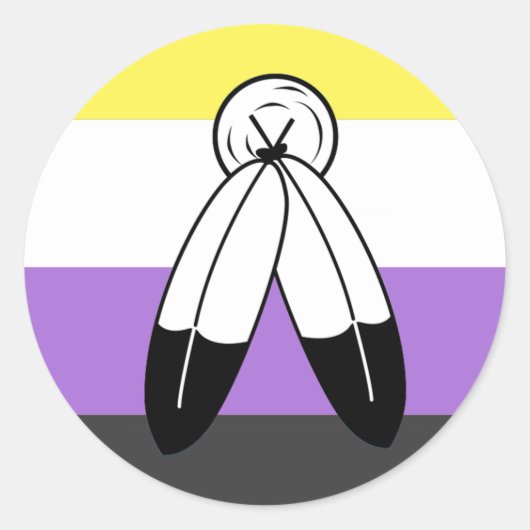 Two-Spirit Nonbinary Pride Vlag Ronde Sticker (Voorkant)