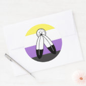 Two-Spirit Nonbinary Pride Vlag Ronde Sticker (Envelop)
