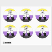 Two-Spirit Nonbinary Pride Vlag Ronde Sticker (Vel)