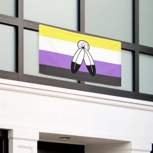 Two-Spirit Nonbinary Pride Vlag Spandoek (Buitenkant Gebouw)