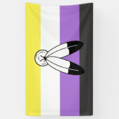 Two-Spirit Nonbinary Pride Vlag Spandoek (Verticaal)