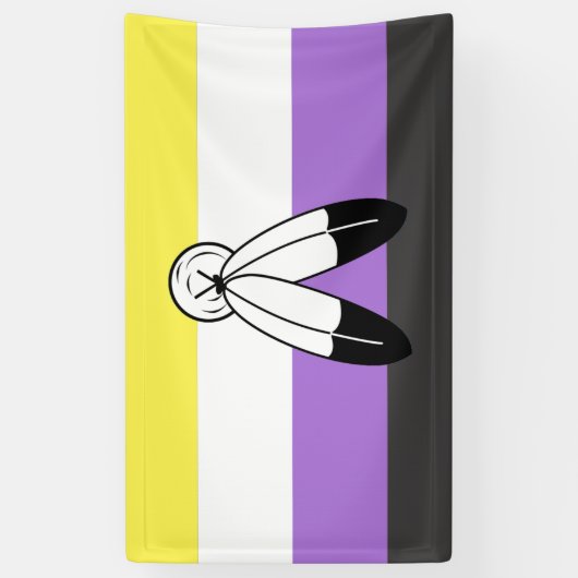 Two-Spirit Nonbinary Pride Vlag Spandoek (Verticaal)