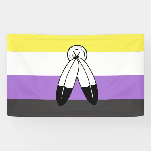 Two-Spirit Nonbinary Pride Vlag Spandoek (Horizontaal)