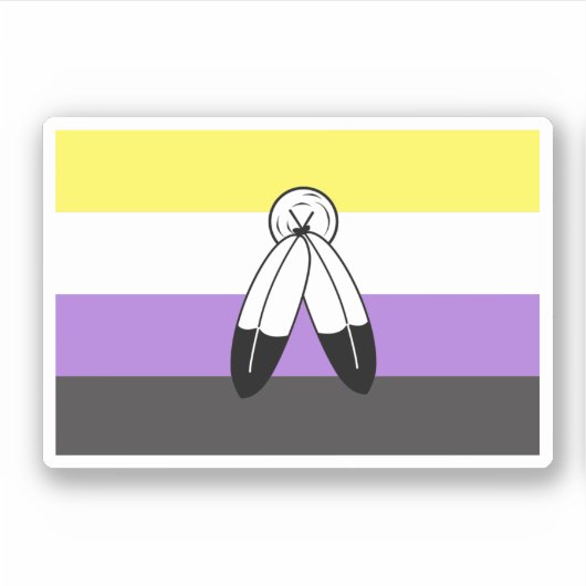 Two-Spirit Nonbinary Pride Vlag Sticker (Voorkant)