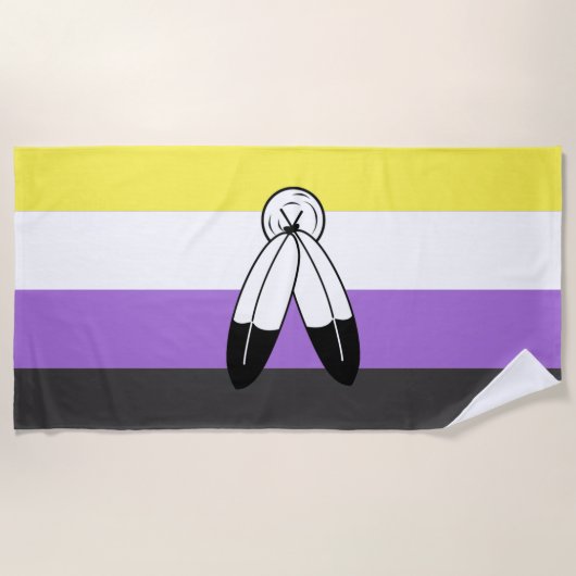 Two-Spirit Nonbinary Pride Vlag Strandlaken (Voorkant)