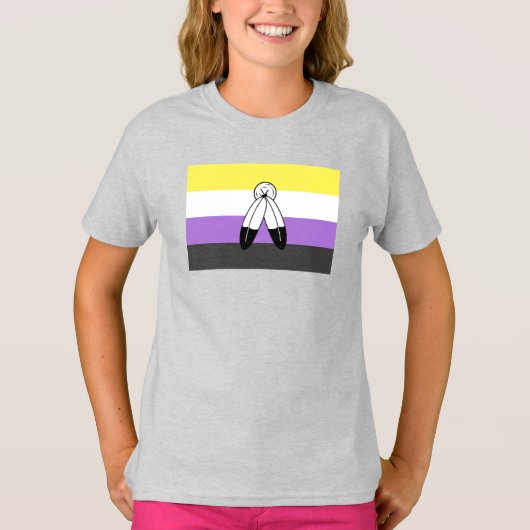Two-Spirit Nonbinary Pride Vlag T-shirt (Voorkant)