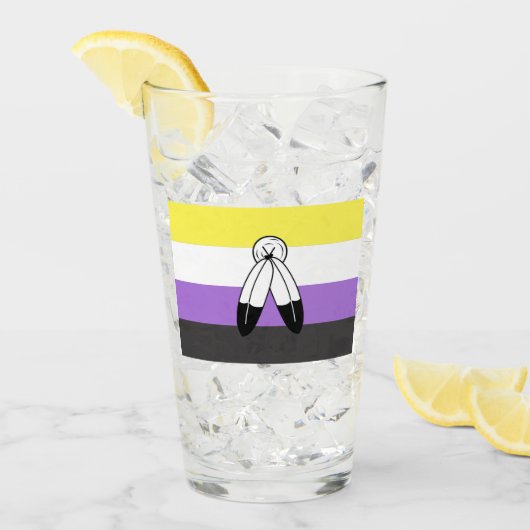 Two-Spirit Nonbinary Pridevlag Glas (Voorkant ijs)