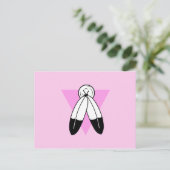 Two-Spirit Roze Driehoek Vlag Briefkaart (Staand voorkant)