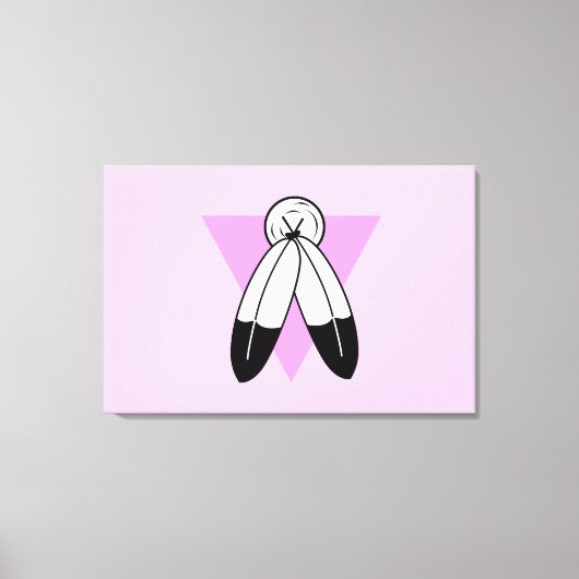 Two-Spirit Roze Driehoek Vlag Canvas Afdruk (Voorkant)