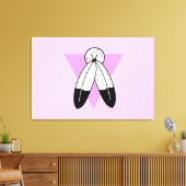 Two-Spirit Roze Driehoek Vlag Canvas Afdruk (Insitu (Woonkamer))