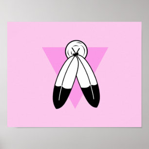 Two-Spirit Roze Driehoek Vlag Poster