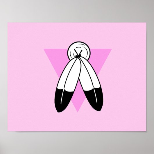 Two-Spirit Roze Driehoek Vlag Poster (Voorkant)