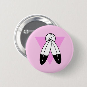 Two-Spirit Roze Driehoek Vlag Ronde Button 5,7 Cm