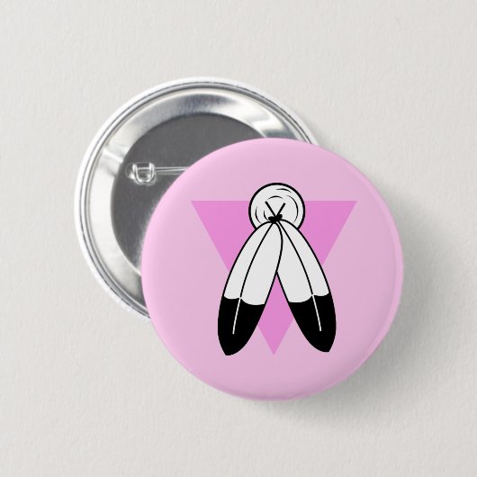 Two-Spirit Roze Driehoek Vlag Ronde Button 5,7 Cm (Voorkant /achterkant)