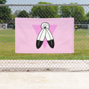 Two-Spirit Roze Driehoek Vlag Spandoek