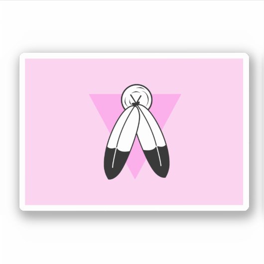 Two-Spirit Roze Driehoek Vlag Sticker (Voorkant)