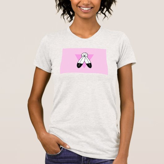 Two-Spirit Roze Driehoek Vlag T-shirt (Voorkant)