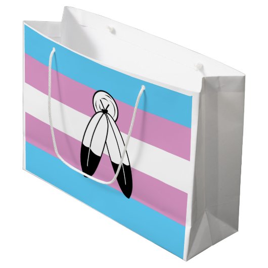 Two-Spirit Trans Pride-vlag Groot Cadeauzakje (Voorkant Gekanteld)