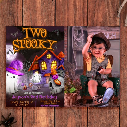 Two Spooky - 2e Verjaardag met Afbeelding Kaart