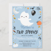 TWO Spooky Blue Ghost Halloween Birthday Kaart (Voorkant)