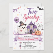 Two Spooky Halloween Birthday Party Kaart (Voorkant)