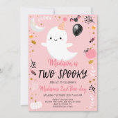 TWO Spooky Pink Ghost Halloween Birthday Kaart (Voorkant)