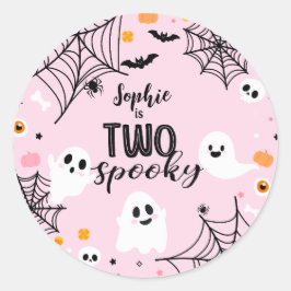 Two Spooky Pink Halloween Ghost Ronde Sticker