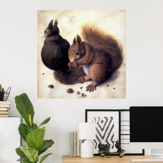 "Two Squirrels" van Albrecht Dürer Poster (Thuiskantoor)