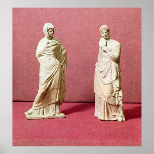 Two statues of standing women from Tanagra Poster (Voorkant)