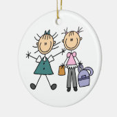 Two Stick Figuur Girls Ornament (Links)