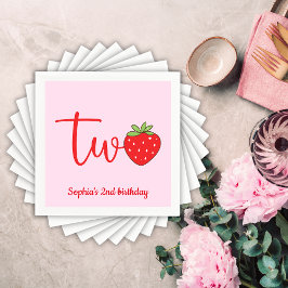 Two Strawberry Birthday Servet
